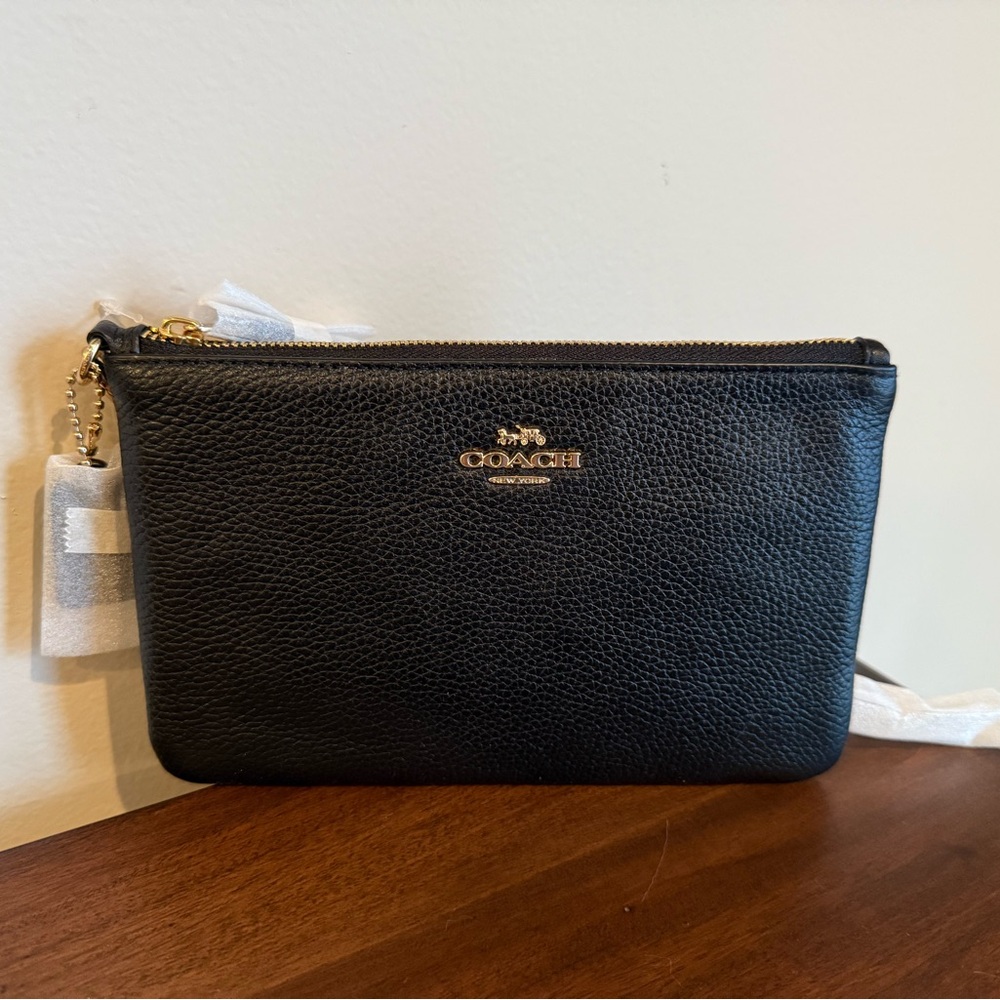 Coach Black Leather Wristlet